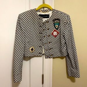 Louis Ferard Vintage 90s Striped Crop Jacket